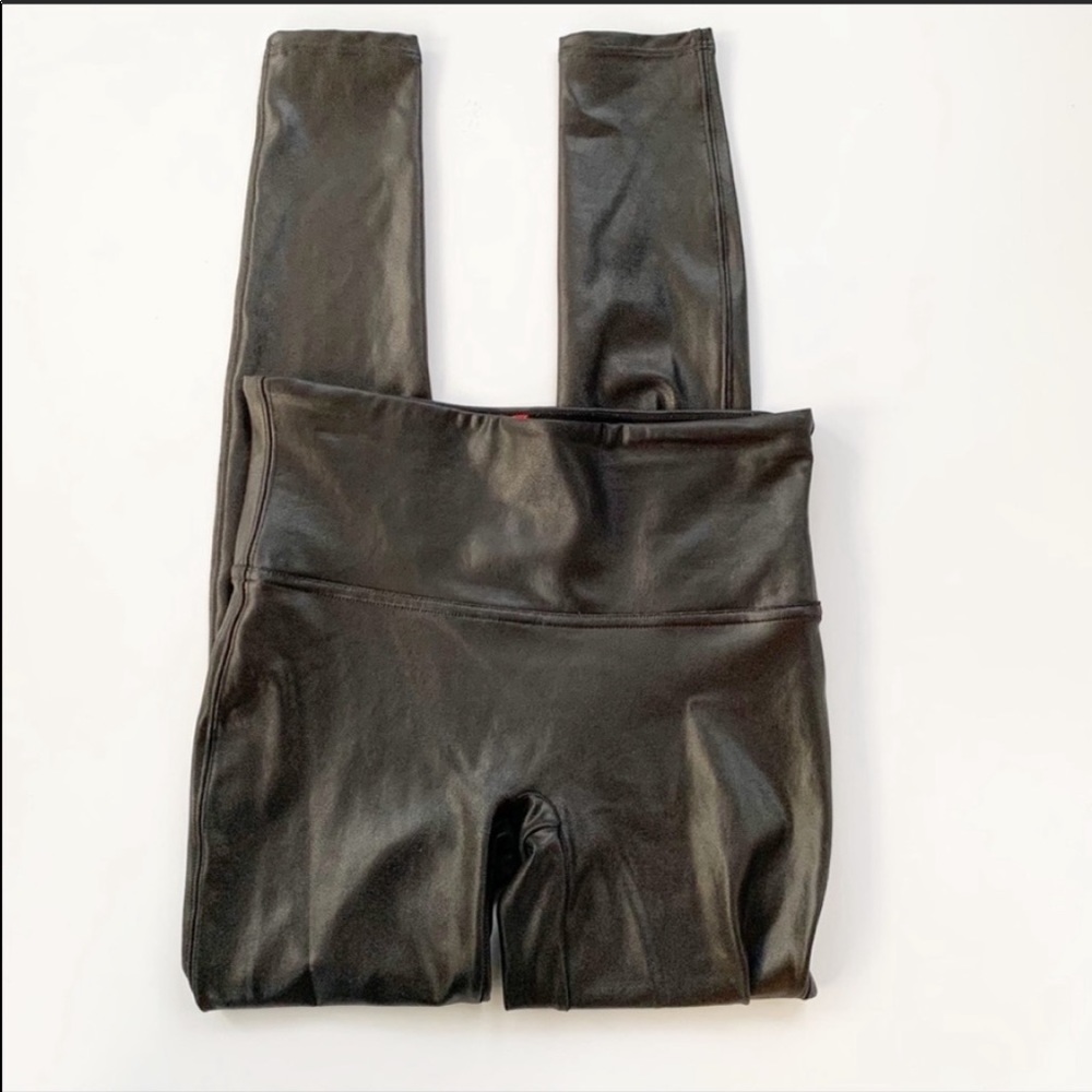 SPANX Faux Leather High Waisted Leggings Black S - Picture 5 of 12